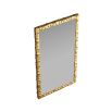 Geometric antique brass mirror reminiscent of origami 