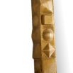 Geometric antique brass mirror reminiscent of origami 