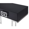 Elegant black ash veneer dressing table with stainless steel handles and frame