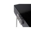 Elegant black ash veneer dressing table with stainless steel handles and frame