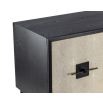 Sophisticated sideboard with beige shagreen top and black solid wood frame
