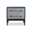 Grey shagreen bedside unit with black accents