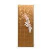 A glamorous oriental style print with a white bird and gold background 