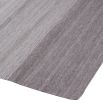 A sustainable rug made from recycled plastic bottles featuring a gradient beige-grey finish