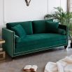 Luxury designer velvet sofa with gold stud detailing
