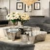 Luxury mirrored polished stainless steel curved coffee table