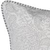 Grey and white paisley cushion