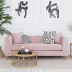 Luxurious deep buttoned pink velvet sofa