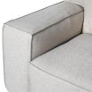 A sophisticated and stylish sofa with a soft oatmeal coloured upholstery