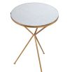 Speckled, mirrored tabletop, gold tripod-legged side table