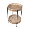 Decadent side table featuring two tray-like surfaces 