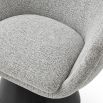 A captivating occasional chair with a gorgeous grey upholstery and cone base