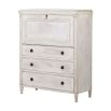 Luxurious French antique white chest of drawers with hidden storage and desk