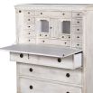 Luxurious French antique white chest of drawers with hidden storage and desk