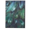 Green and black tropical palm print