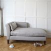 Simplistic design chaise longue with contrasting piping detail
