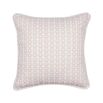 A beautiful blush pink coloured cushion with a geometric design