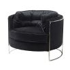 Sleek and moody armchair in a black fabric