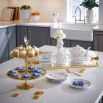 Rectangular acrylic tray with elegant gold accents