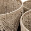 Set of three woven baskets with black detailing