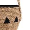 Set of three woven baskets with black detailing