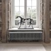Metal horse sculpture of majestic horse, in black finish