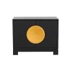 A statement sideboard with a brushed gold finish
