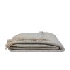 Delightful grey and beige throw with fringing 