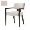 Dining armchair with dark wood frame and upholstered seat and back cushion