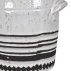 black and white ceramic pot for storage and accessorising