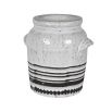 black and white ceramic pot for storage and accessorising