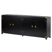 black sideboard with gold details