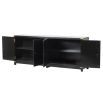 black sideboard with gold details