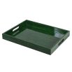 Sleek tray in glossy green finish
