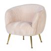 Pink velvet pleated armchair