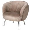 Beige velvet pleated armchair