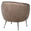 Beige velvet pleated armchair