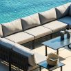 A stylish centre seat for a contemporary outdoor bespoke modular sofa from Willow's Outdoor collection 