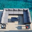 A stylish centre seat for a contemporary outdoor bespoke modular sofa from Willow's Outdoor collection 