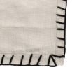 Cream linen coaster with black stitched edge