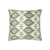 Grey square silk cushion with aztec pattern