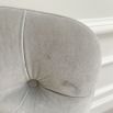 Deep buttoned back grey velvet dining chair with some marks to fabric