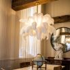 large white ostrich feather chandelier