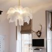 large white ostrich feather chandelier