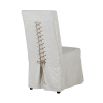 elegant dining chair with organic linen cover and laced corset backing