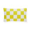 Yellow side of ravishing reversible checkered cushion