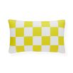 Yellow side of ravishing reversible checkered cushion
