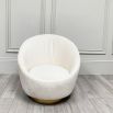 Clearance - A stunning white swivel/rocking chair with a golden base