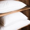 Luxury, white jacquard covered micro-fibre pillow
