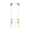a contemporary acrylic and brass pedestal 